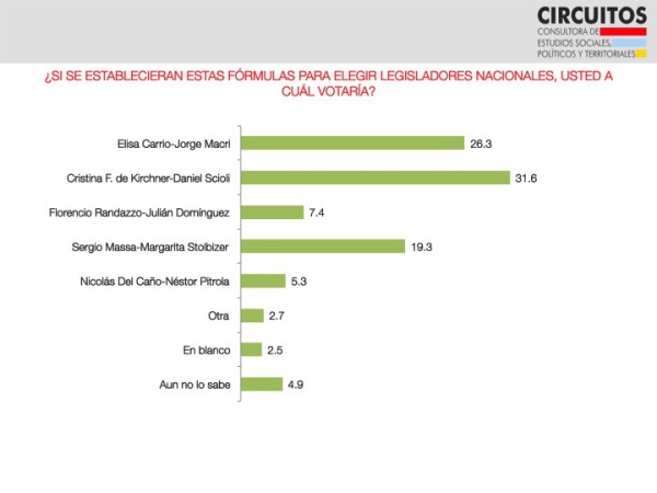 Encuesta: Cristina 31% y Carrió 26% de intención de voto 